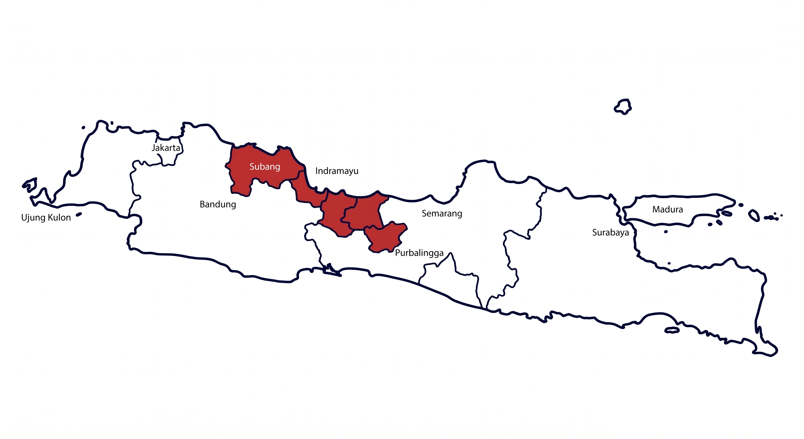 Operational area map - Java, Indonesia